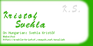 kristof svehla business card